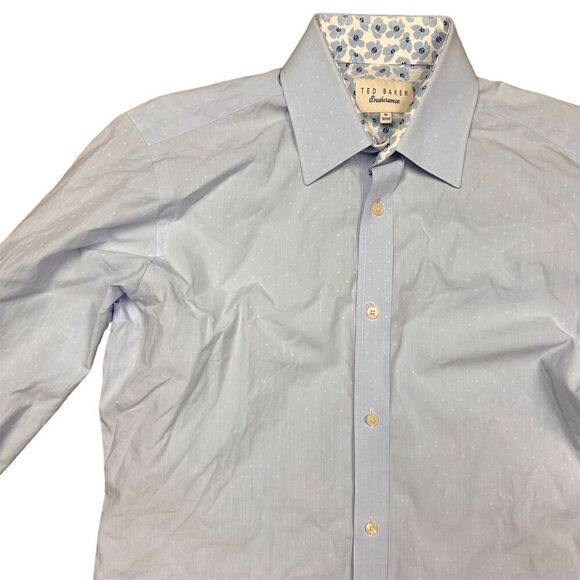 Ted Baker Endurance Men's Light Blue Dress Shirt Size 15 Long Sleeve Button-Down - Picture 2 of 8